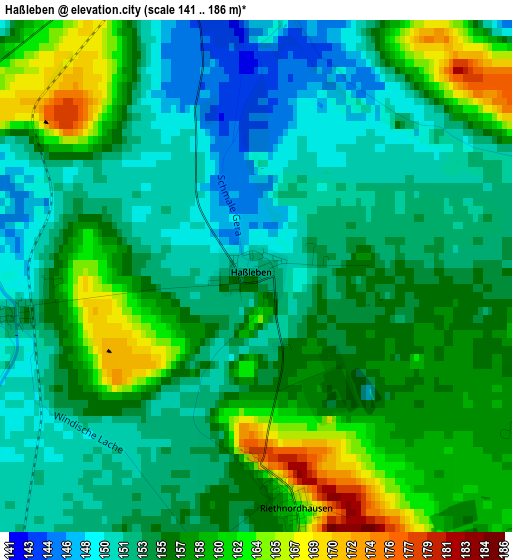 Haßleben elevation map