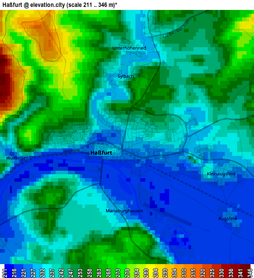 Haßfurt elevation map