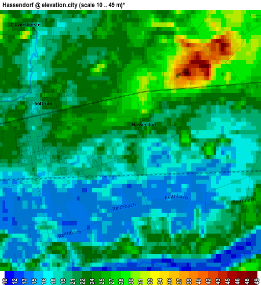 Hassendorf elevation map