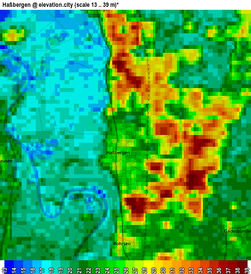 Haßbergen elevation map