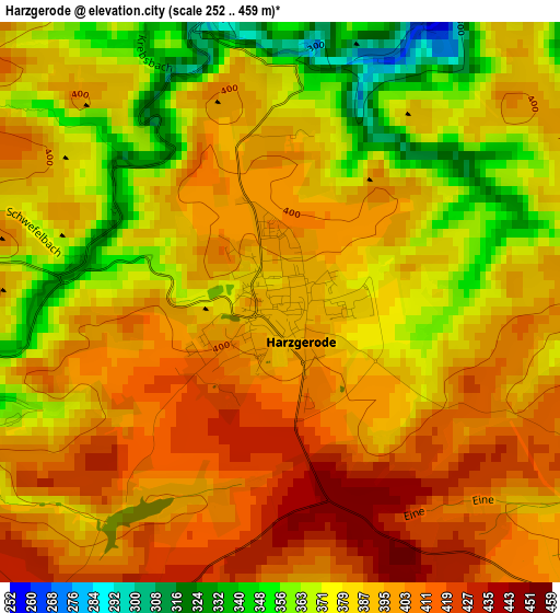 Harzgerode elevation map