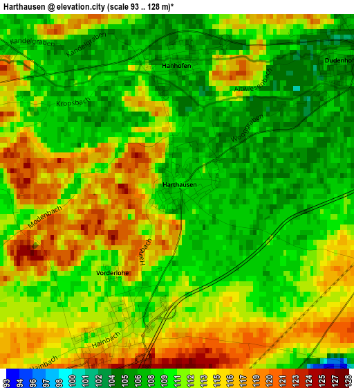 Harthausen elevation map