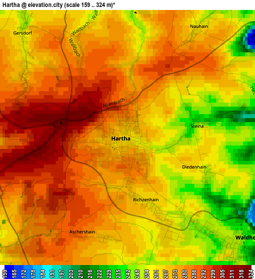 Hartha elevation map