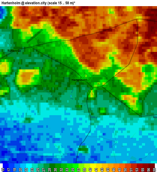 Hartenholm elevation map