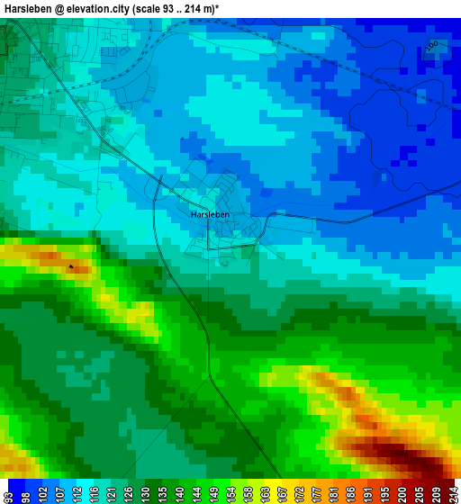 Harsleben elevation map