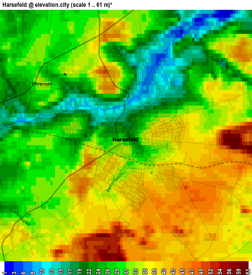 Harsefeld elevation map