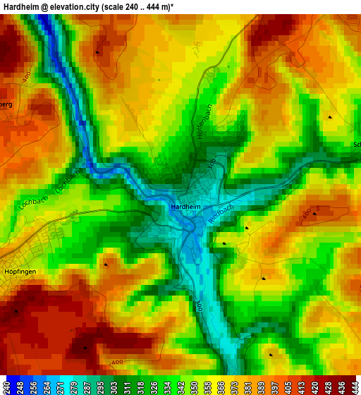 Hardheim elevation map