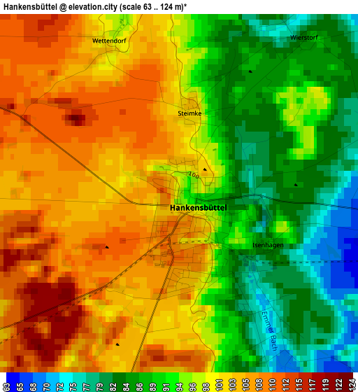 Hankensbüttel elevation map