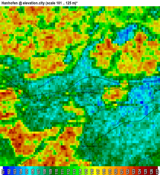 Hanhofen elevation map