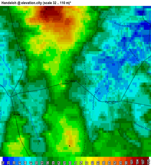 Handeloh elevation map