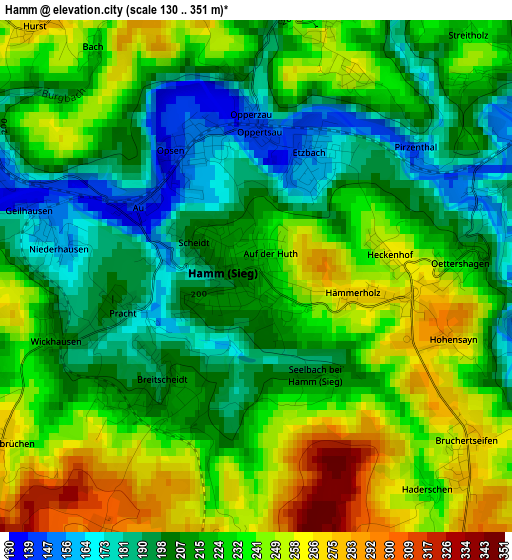 Hamm elevation map