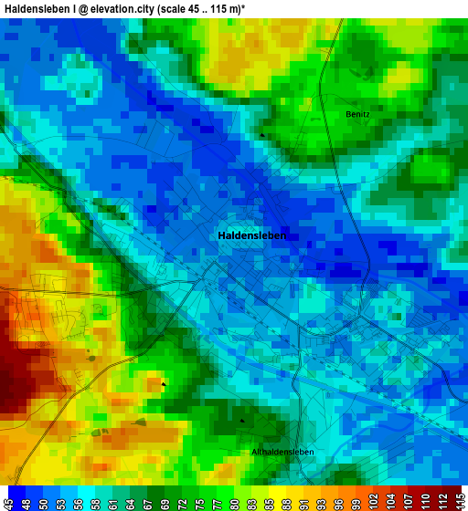 Haldensleben I elevation map