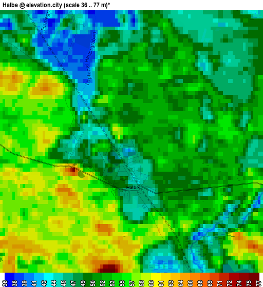 Halbe elevation map