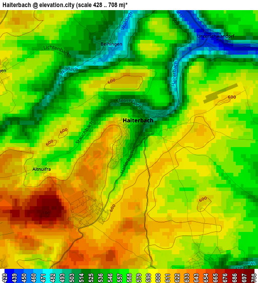 Haiterbach elevation map