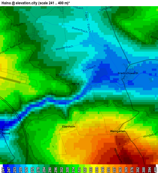 Haina elevation map