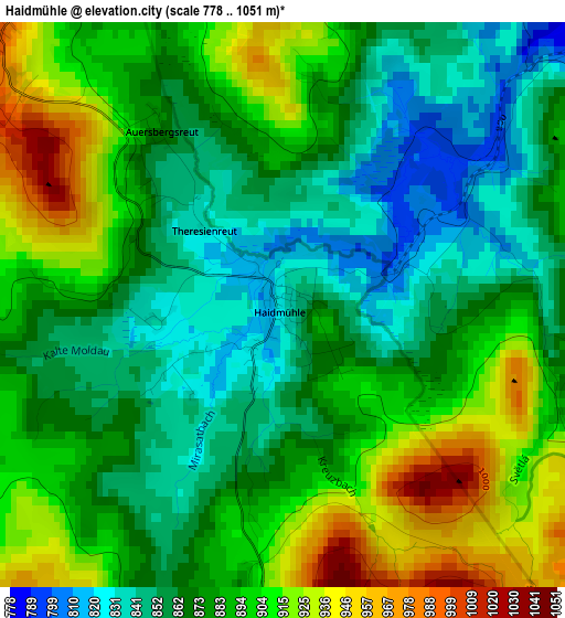 Haidmühle elevation map