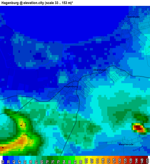Hagenburg elevation map