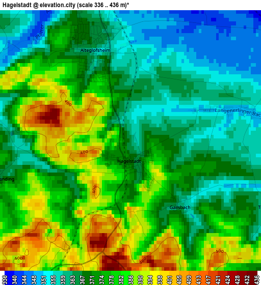 Hagelstadt elevation map