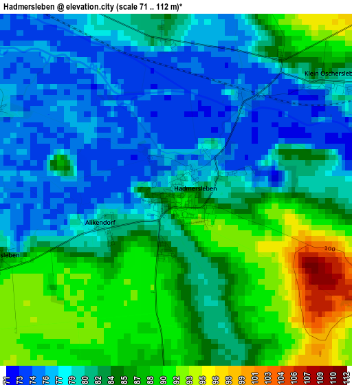 Hadmersleben elevation map