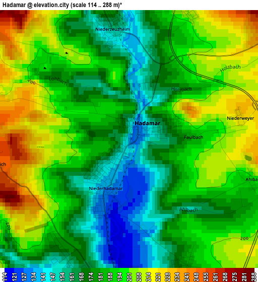 Hadamar elevation map