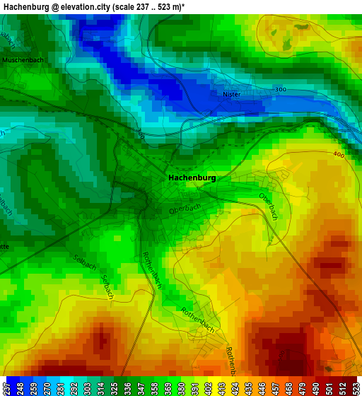 Hachenburg elevation map