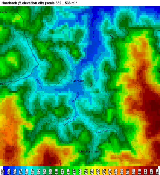 Haarbach elevation map