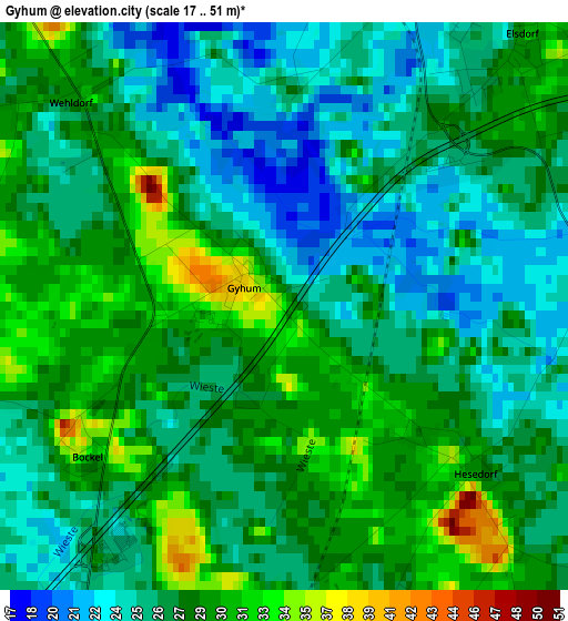 Gyhum elevation map