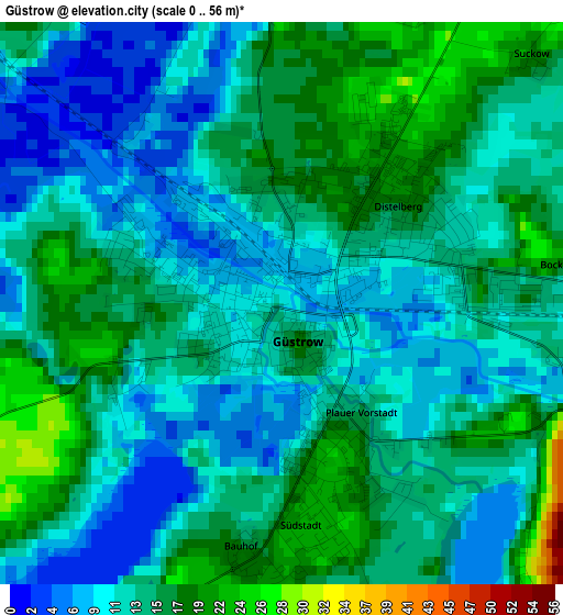 Güstrow elevation map