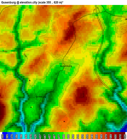 Gusenburg elevation map