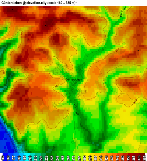 Güntersleben elevation map