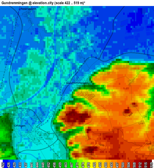 Gundremmingen elevation map