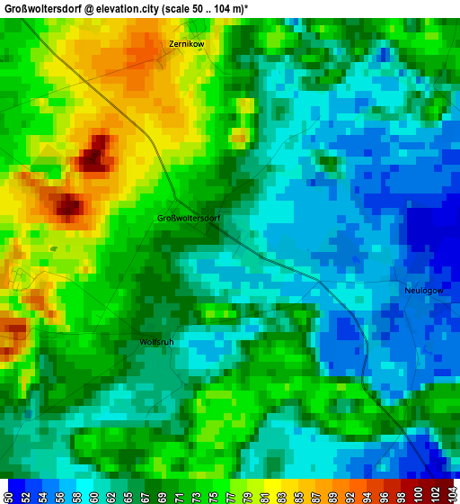 Großwoltersdorf elevation map
