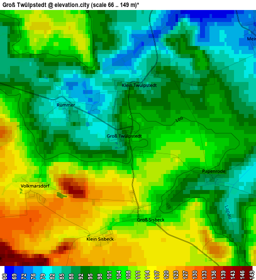 Groß Twülpstedt elevation map