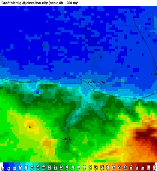 Großthiemig elevation map