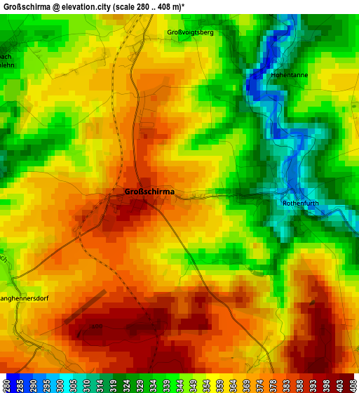 Großschirma elevation map