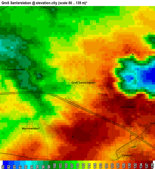 Groß Santersleben elevation map