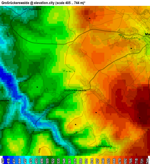 Großrückerswalde elevation map