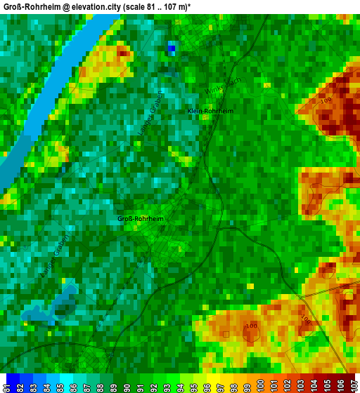 Groß-Rohrheim elevation map