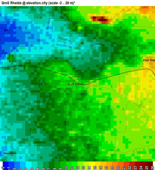 Groß Rheide elevation map