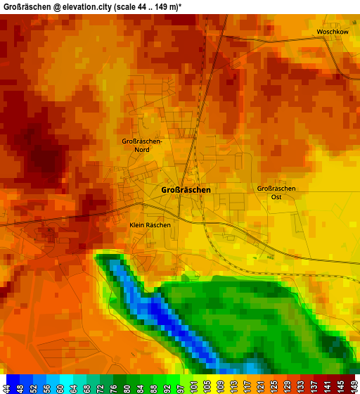 Großräschen elevation map