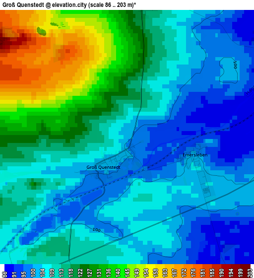 Groß Quenstedt elevation map