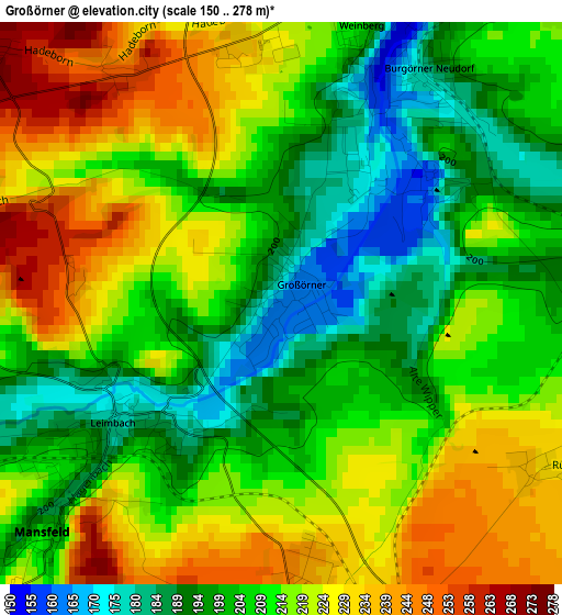 Großörner elevation map