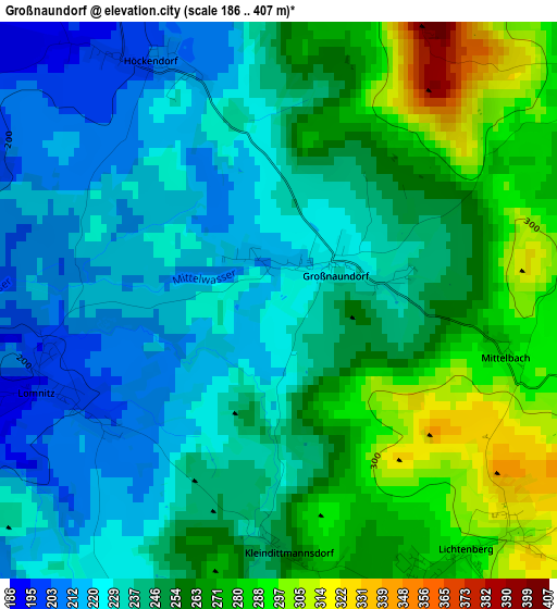 Großnaundorf elevation map