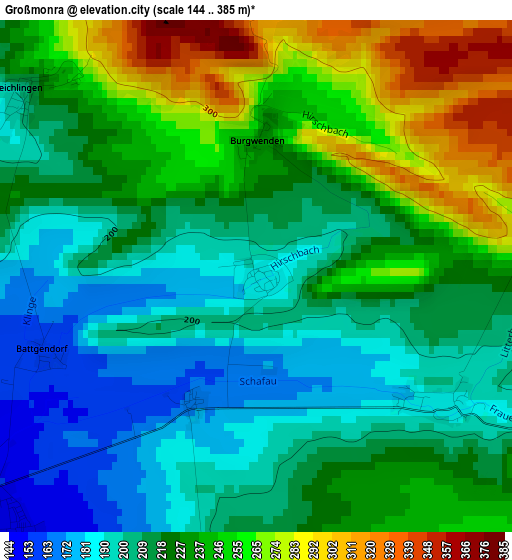 Großmonra elevation map