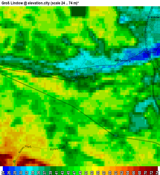 Groß Lindow elevation map