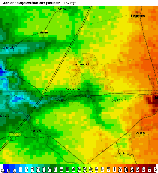 Großlehna elevation map