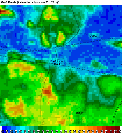 Groß Kreutz elevation map