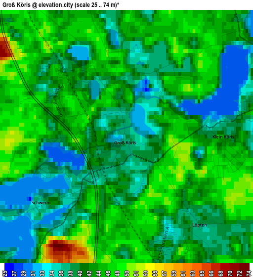 Groß Köris elevation map