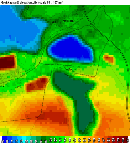 Großkayna elevation map