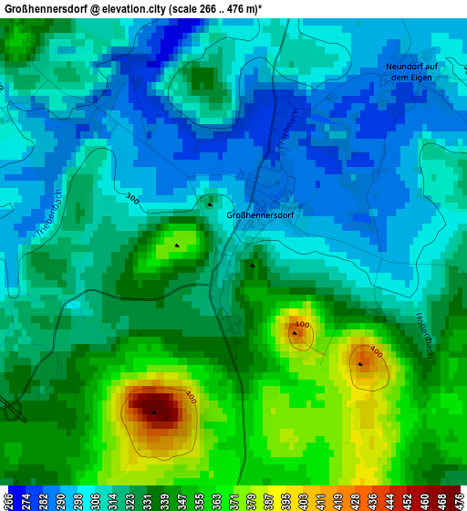 Großhennersdorf elevation map